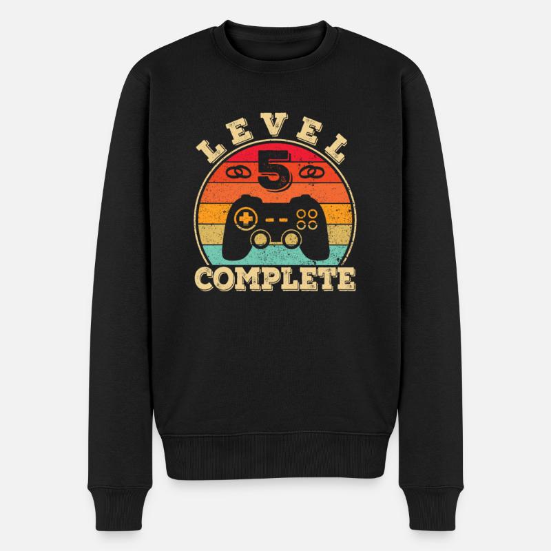 5 Jahre Ehe verheiratet Gamer 5. Hochzeitstag - Männer Premium Bio Pullover - Schwarz