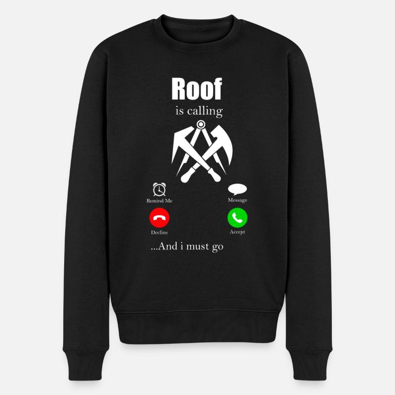 Dachdecker Zunft Geschenk Beruf Handwerker Hammer - Männer Premium Bio Pullover - Schwarz
