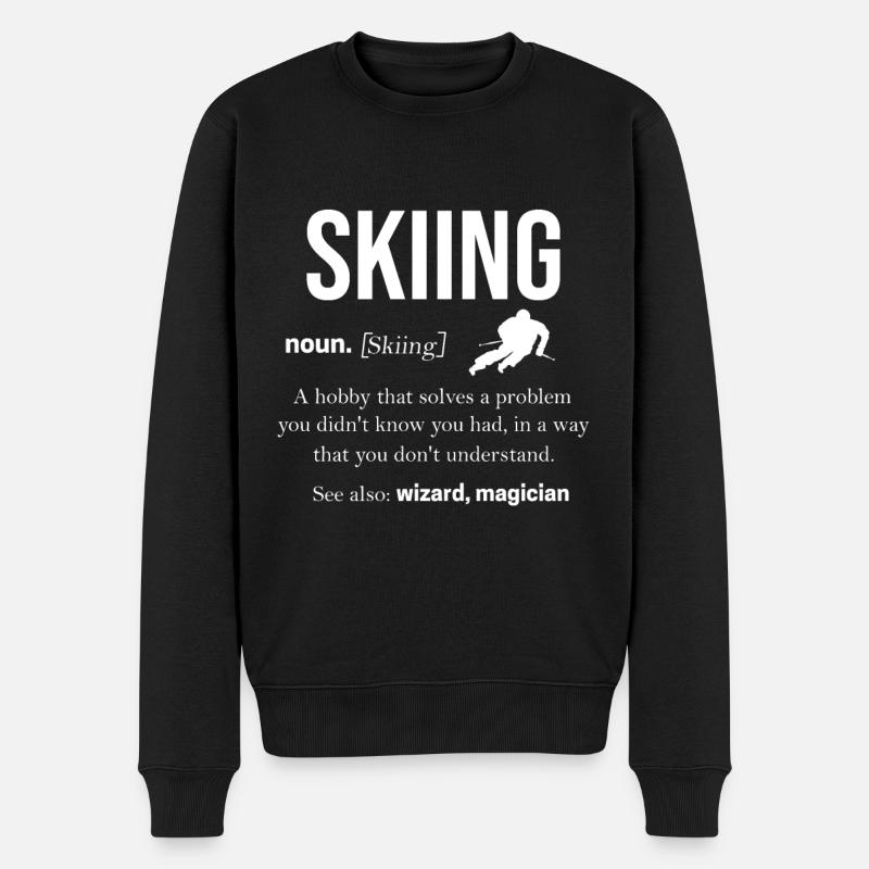 Skifahren - Männer Premium Bio Pullover - Schwarz