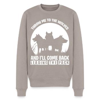 Wolf Pack Pack Pack Wild Dog Wildlife - Men's Premium Organic Jumper - taupe - Front - Nico (187cm)