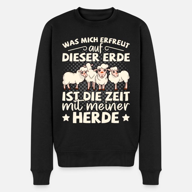 Schafhirte Schäfer Hirte Landwirt Herde Schafe - Männer Premium Bio Pullover - Schwarz