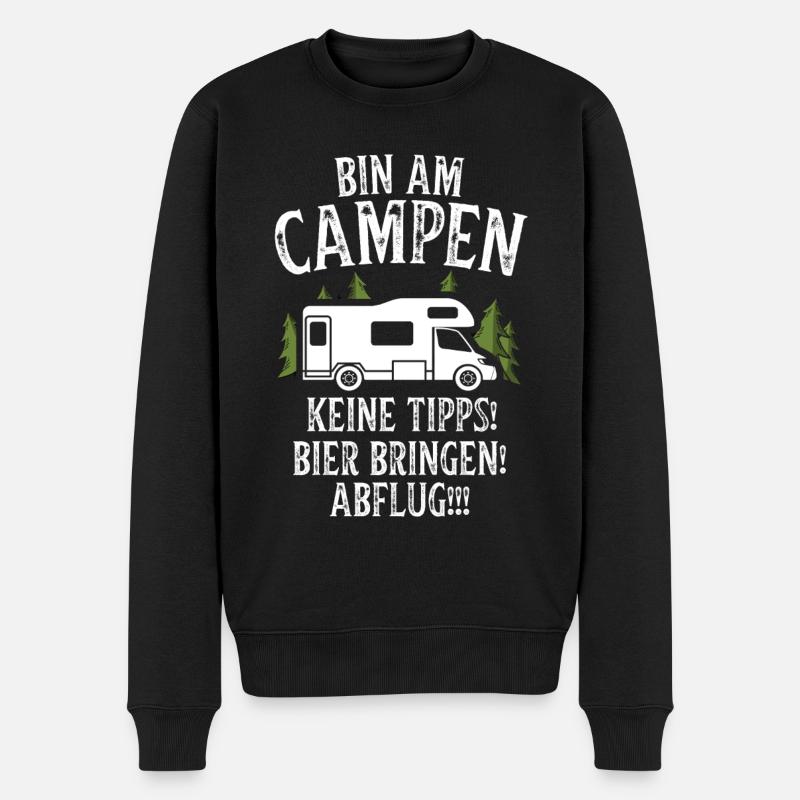 Camping - Männer Premium Bio Pullover - Schwarz