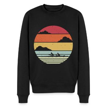 Ruderboot Ruderer ruder Rudern wassersport - Männer Premium Bio Pullover - Schwarz - Vorne - Nico (187cm)