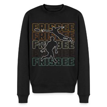 Frisbee Ultimate Frisbee Frisbeespieler - Männer Premium Bio Pullover - Schwarz - Vorne - Nico (187cm)