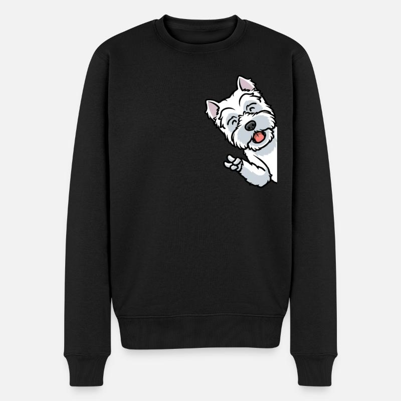 West Highland White Terrier Westie - Männer Premium Bio Pullover - Schwarz