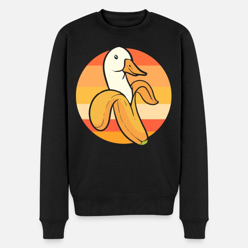 Fruchtige Bananen Bananenente - Männer Premium Bio Pullover - Schwarz