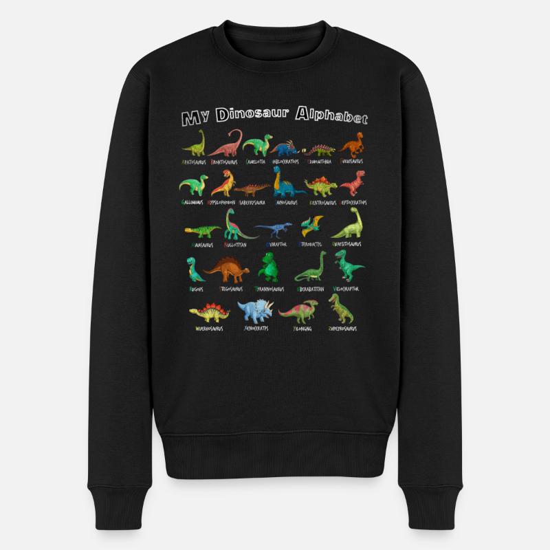 Das große Dino ABC - Männer Premium Bio Pullover - Schwarz