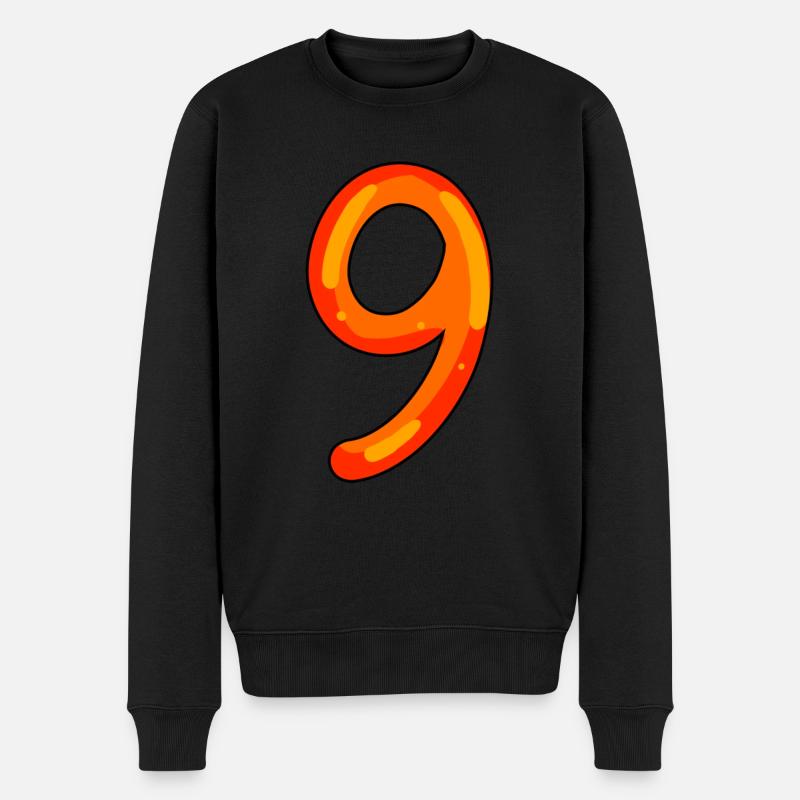 9 - Männer Premium Bio Pullover - Schwarz