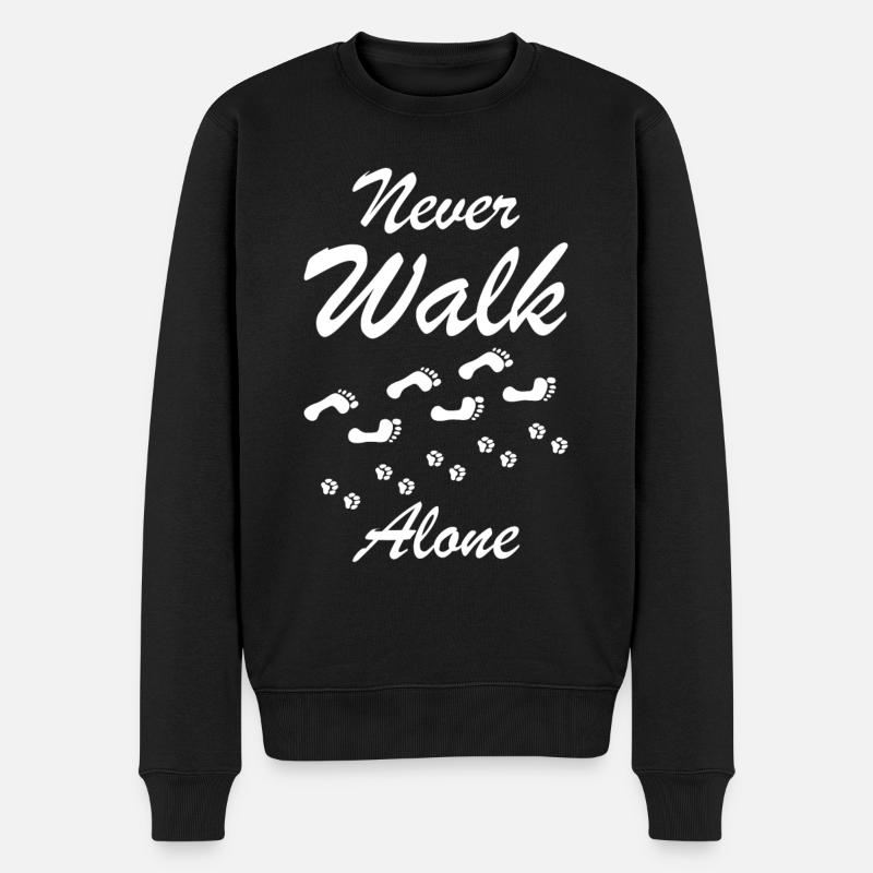 Never walk alone chien cadeau - Pull Premium bio Homme - noir