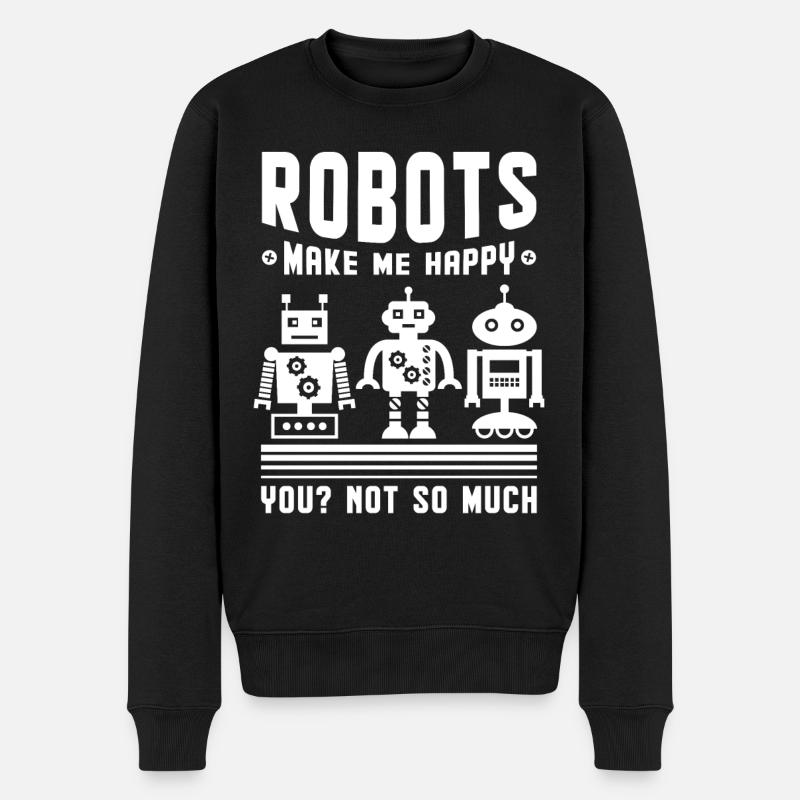 Robotik Roboter - Männer Premium Bio Pullover - Schwarz