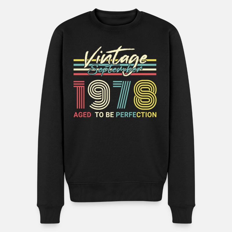 1978 En Septembre Rétro Cadeau - Pull Premium bio Homme - noir
