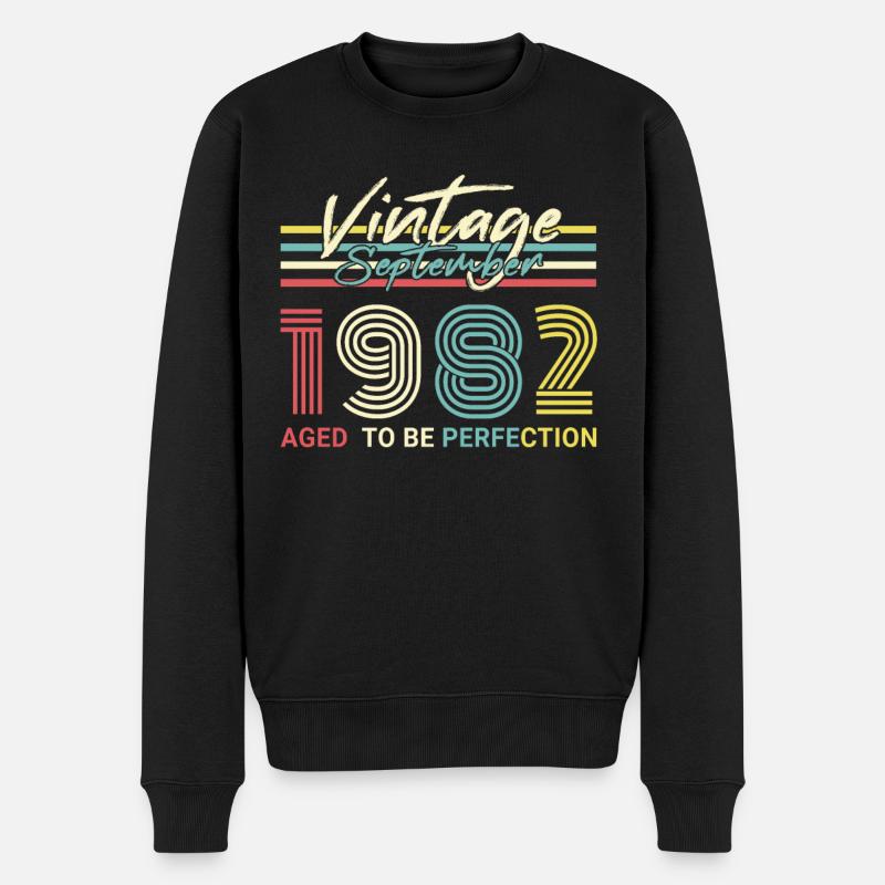 Né septembre 1982 Vintage - Pull Premium bio Homme - noir