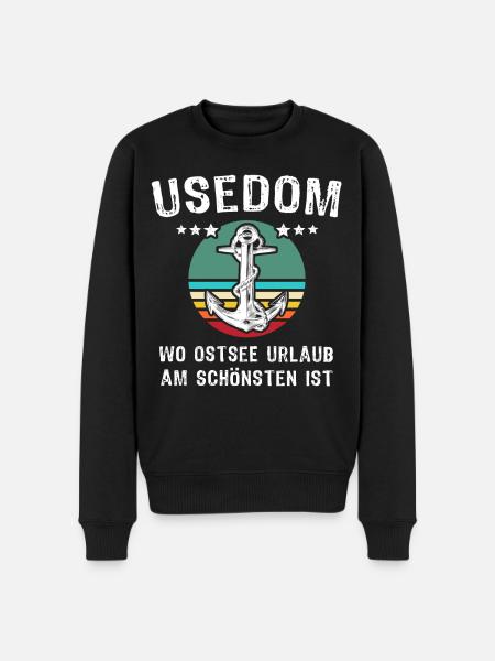 Usedom Ostsee Insel - Männer Premium Bio Pullover - Schwarz