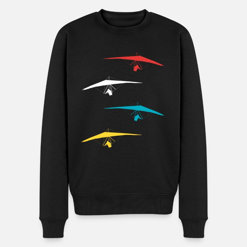 Drachenflieger Hängegleiter Deltasegler Flugsport - Männer Premium Bio Pullover - Schwarz