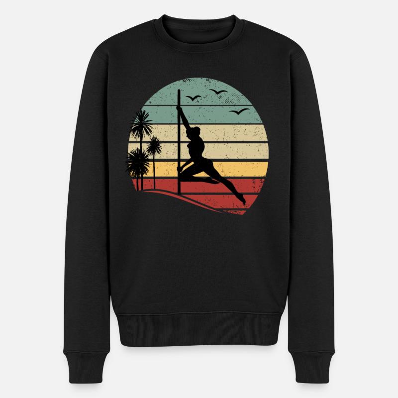 Sunset Pole Dance Pole Dancing Retro Pole Dance - Männer Premium Bio Pullover - Schwarz