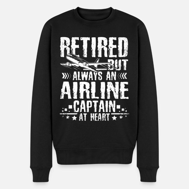 Pilot in Rente - Männer Premium Bio Pullover - Schwarz