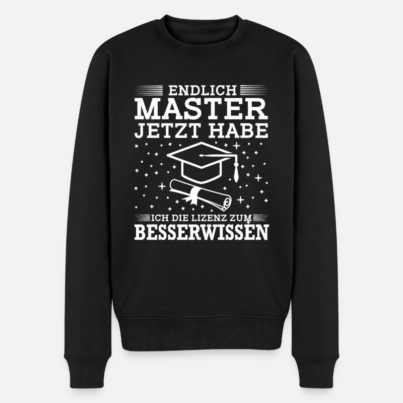 Master Abschluss Geschenk Lizenz Zum Besserwissen - Männer Premium Bio Pullover - Schwarz