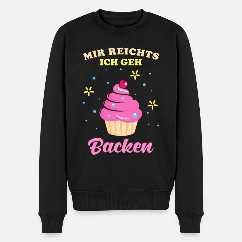 Backen Mir reichts ich geh backen Spruch - Männer Premium Bio Pullover - Schwarz