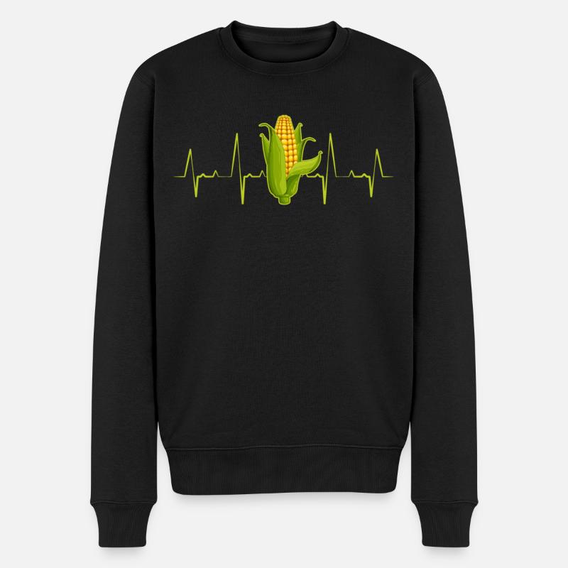 Maïs Heartbeat - Pull Premium bio Homme - noir