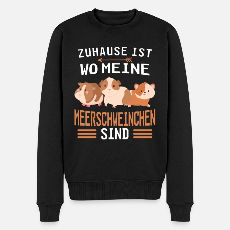 Zuhause ist wo meine Meerschweinchen sind - - Männer Premium Bio Pullover - Schwarz