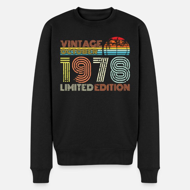 Vintage Octobre 1978 Naissance - Pull Premium bio Homme - noir