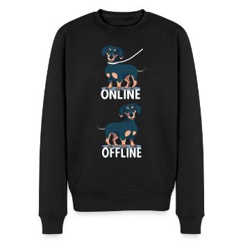 Teckel avec laisse et drôle de sort canin - Pull Premium bio Homme - noir - Devant - Nico (187cm)