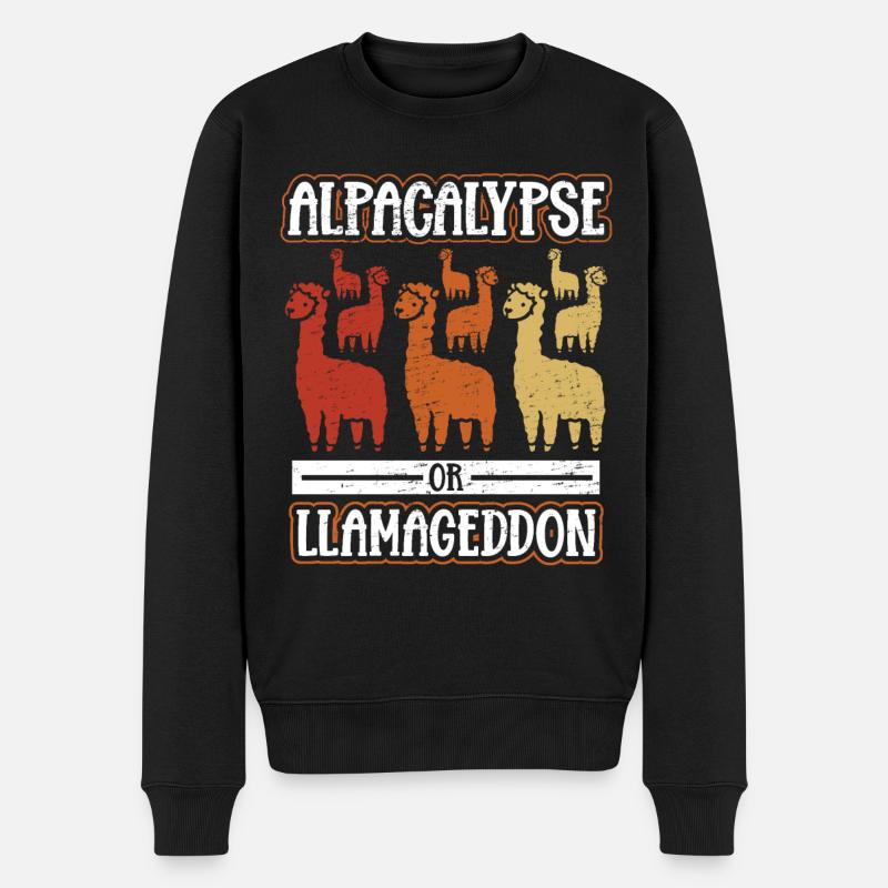 Llama Alpacalypse or Llamageddon - Men's Premium Organic Jumper - black