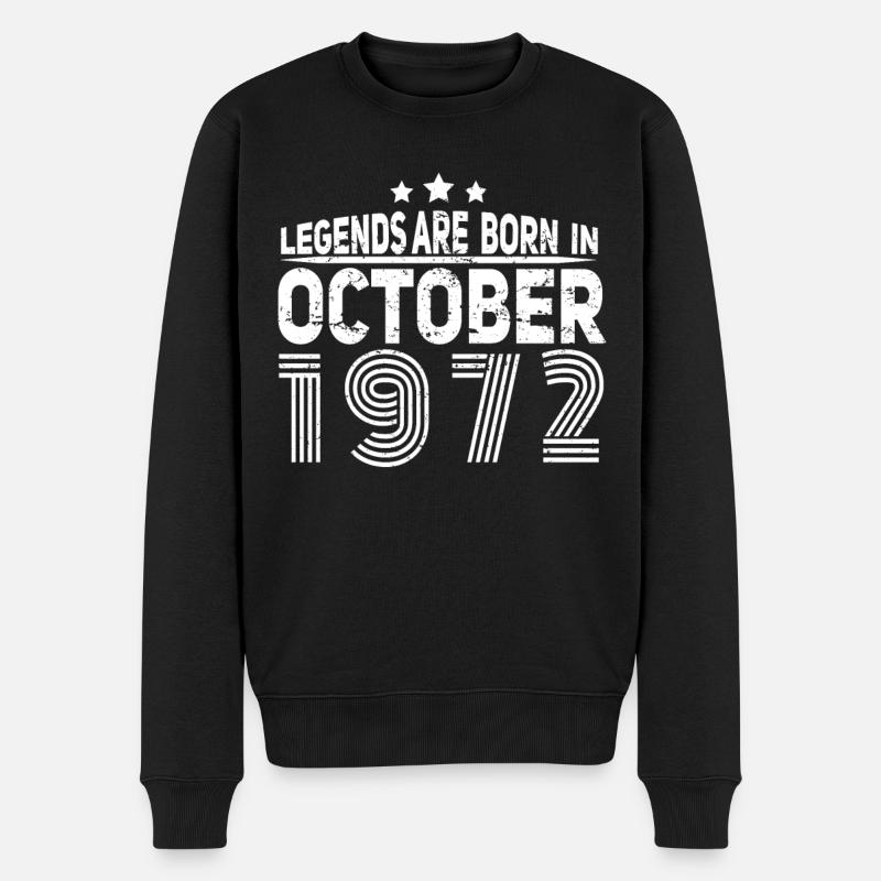 Geboren Oktober 1972 Vintage - Männer Premium Bio Pullover - Schwarz