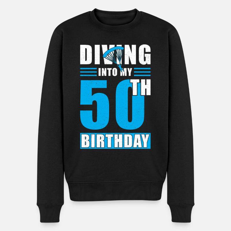 Parachutiste cadeau 50e anniversaire - Pull Premium bio Homme - noir