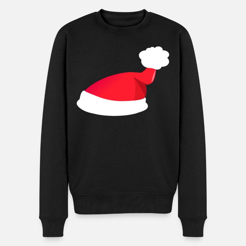 Nikolaus Mütze - Männer Premium Bio Pullover - Schwarz