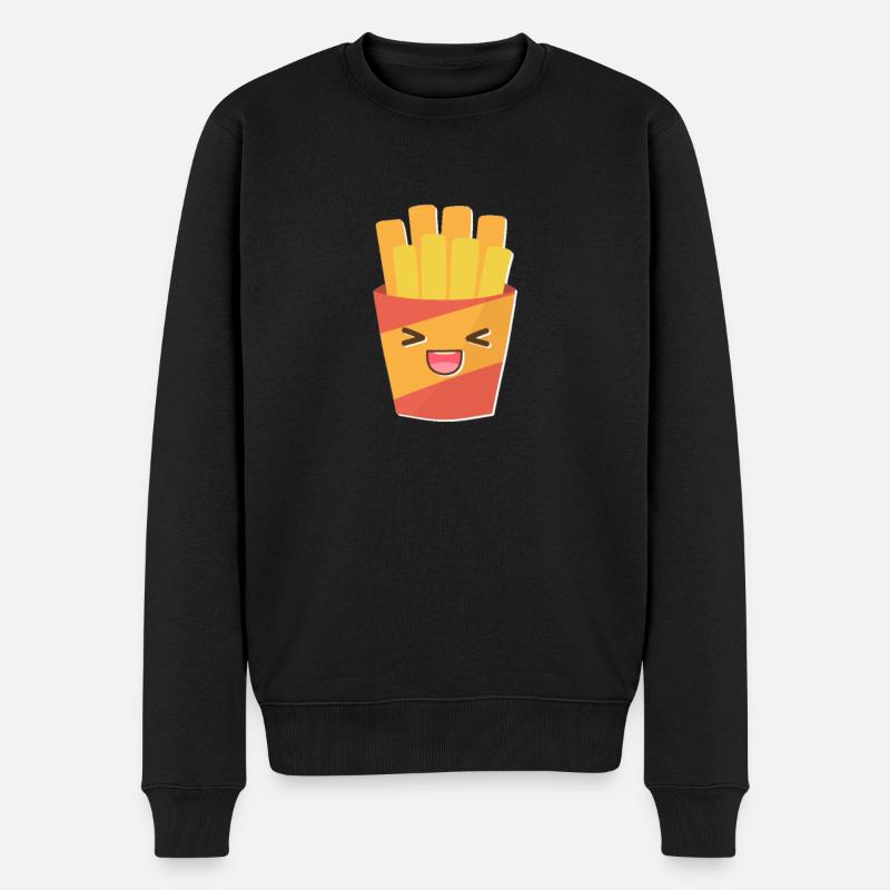 Frites Kawaii Fast Food - Pull Premium bio Homme - noir