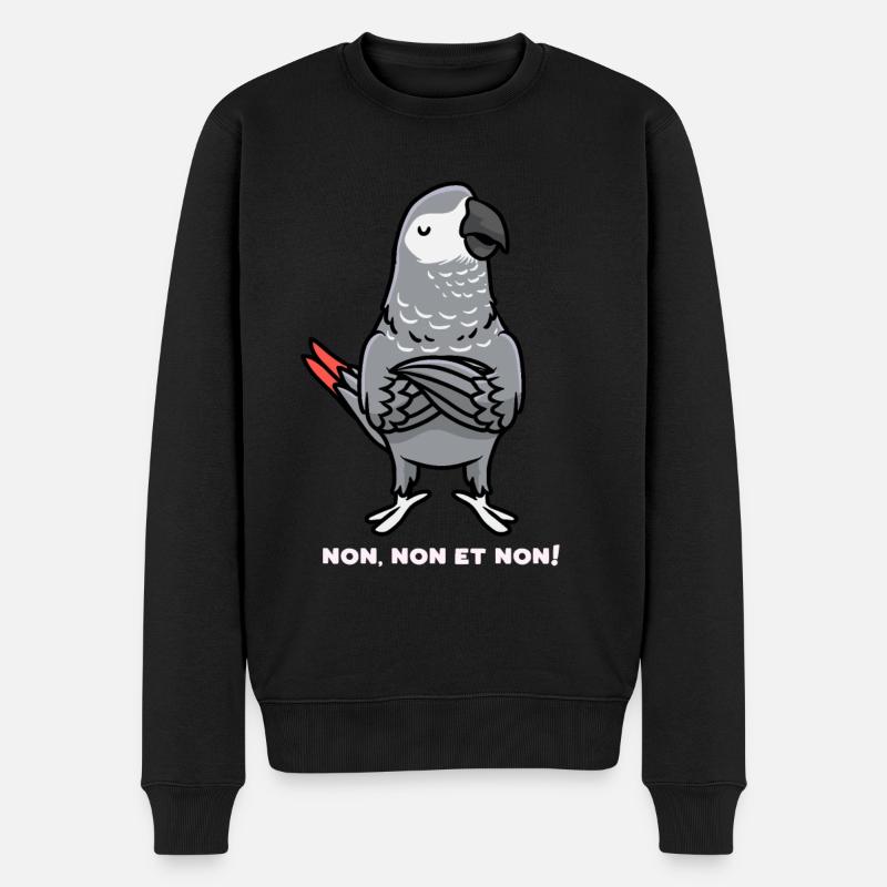 Perroquet jaco Humour Gris du Gabon - Pull Premium bio Homme - noir