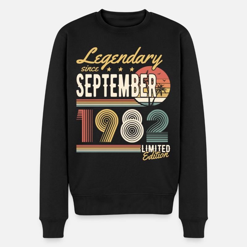 Legendary since September 1982 Limited Edition - Männer Premium Bio Pullover - Schwarz