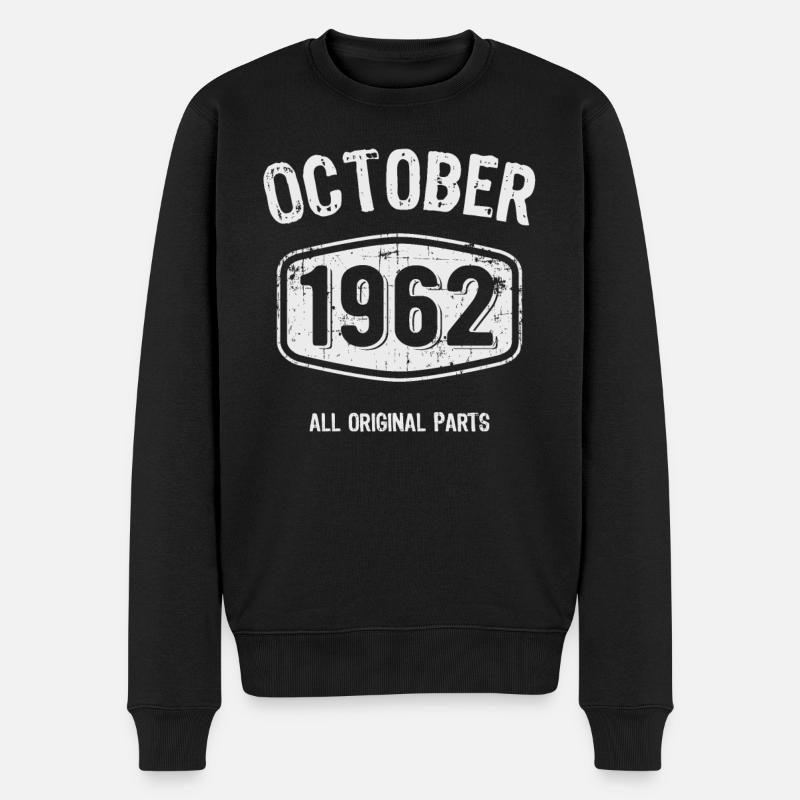 62 octobre 1962 Vintage Retro 59 Ans Cadeau - Pull Premium bio Homme - noir