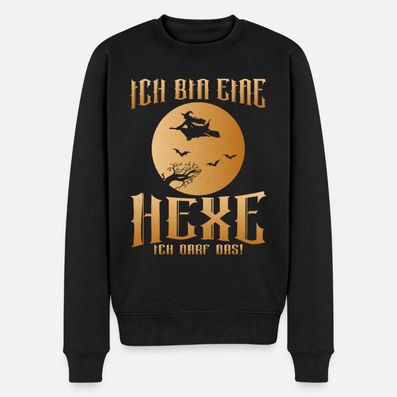Ich bin eine Hexe ich darf das | Hexen Besen Witch - Männer Premium Bio Pullover - Schwarz