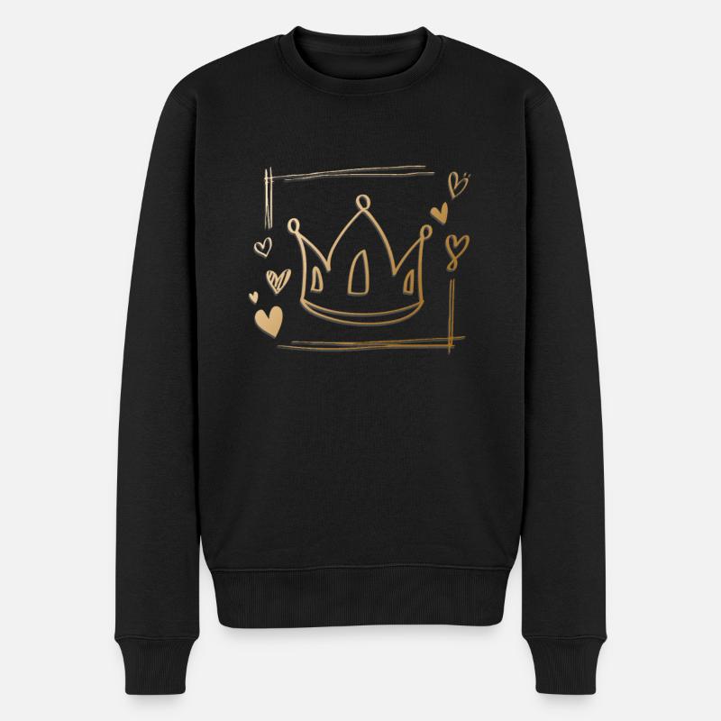 Couronne Lineart - Pull Premium bio Homme - noir