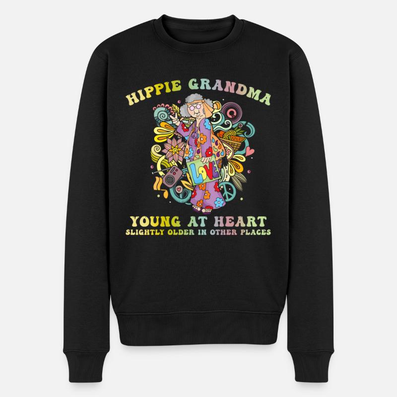 Hippie grand-mère - Pull Premium bio Homme - noir