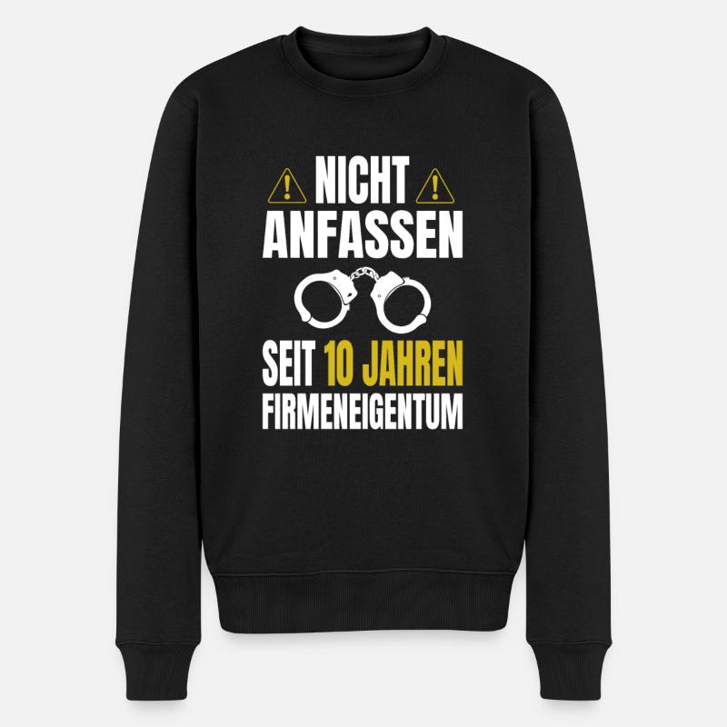 10 Jähriges Dienstjubiläum Firmenjubiläum - Männer Premium Bio Pullover - Schwarz