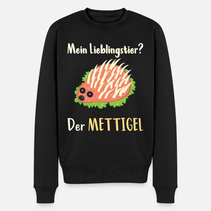 Mettigel aus Mett für Mettbrötchen - Männer Premium Bio Pullover - Schwarz