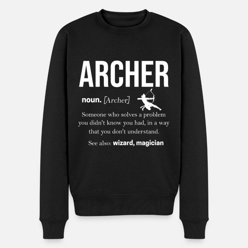Bogenschießen Bogenschütze Geschenk Pfeil Bogen - Männer Premium Bio Pullover - Schwarz