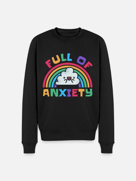 Full Of Anxiety Awareness Rainbow - Men's Premium Organic Jumper - black
