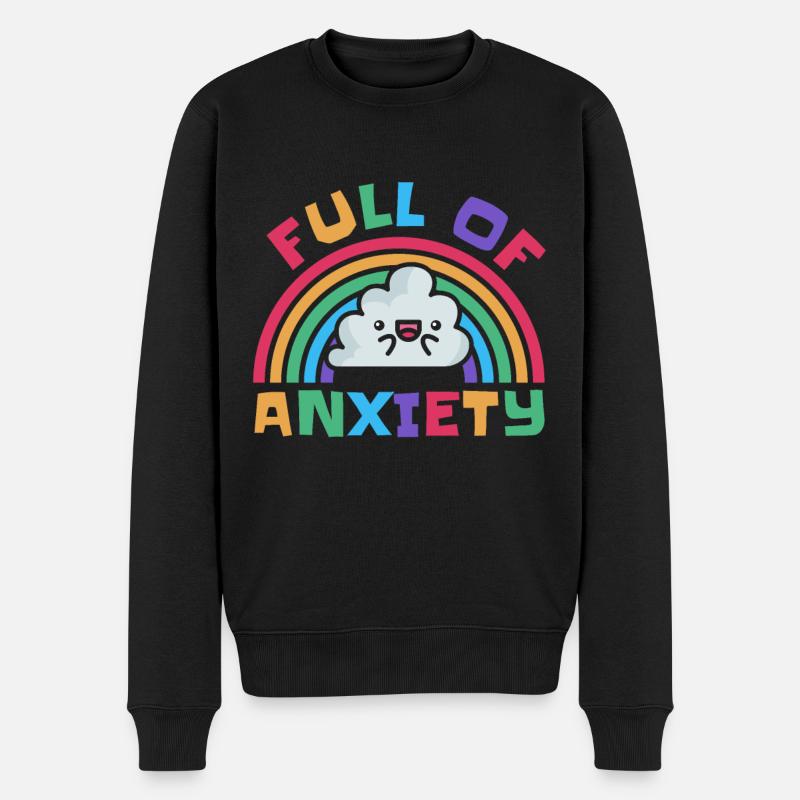 Arc-en-ciel de sensibilisation à l'anxiété - Pull Premium bio Homme - noir