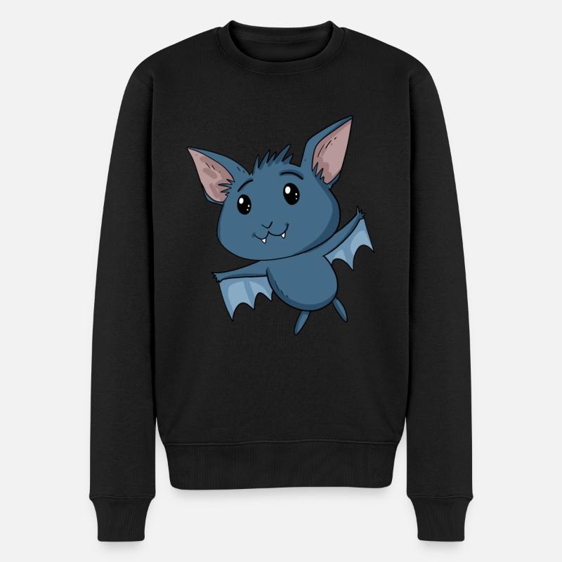 Fledermaus - Männer Premium Bio Pullover - Schwarz