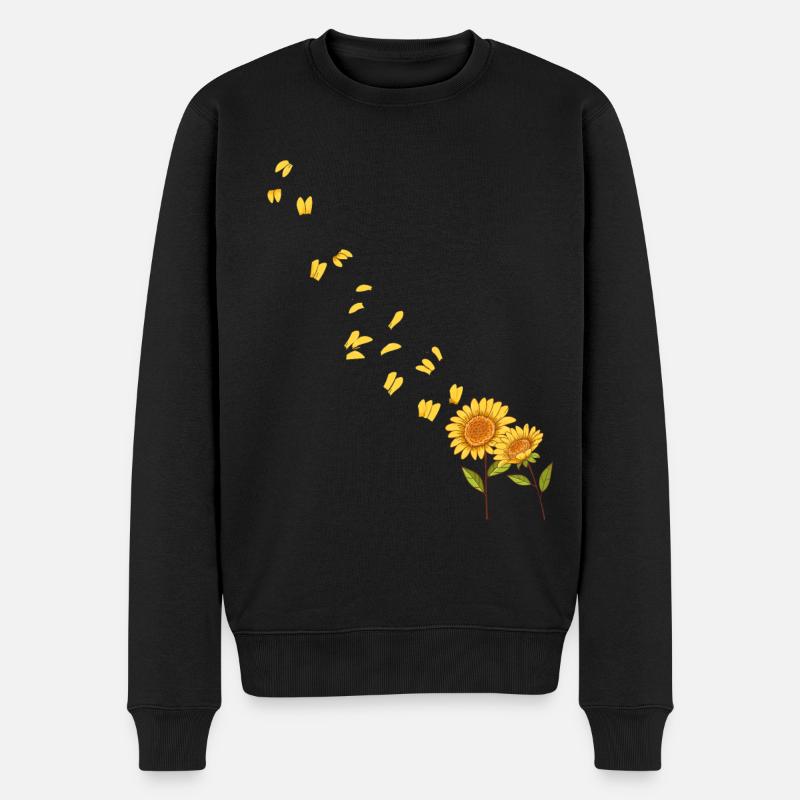 Sonnenschein Blumenblüte Sonnenblume - Männer Premium Bio Pullover - Schwarz