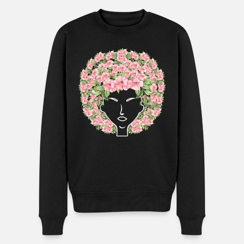 Fleurs Afro - Pull Premium bio Homme - noir