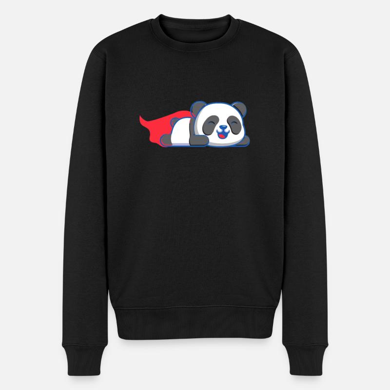 Panda Superhéros - Pull Premium bio Homme - noir