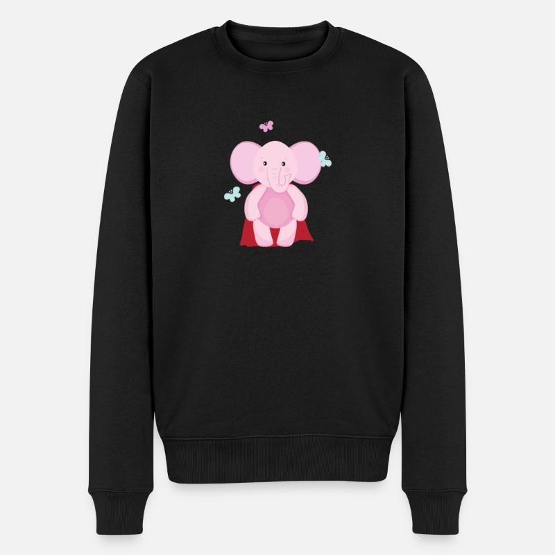 Éléphant Superhéros - Pull Premium bio Homme - noir