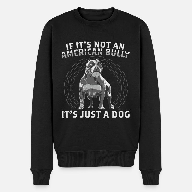 American Bully Hunde | Hundebesitzer Geschenk - Männer Premium Bio Pullover - Schwarz