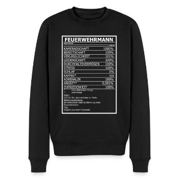 freiwillige Feuerwehr Rezept Zutaten Feuerwehrmann - Männer Premium Bio Pullover - Schwarz - Vorne - Nico (187cm)