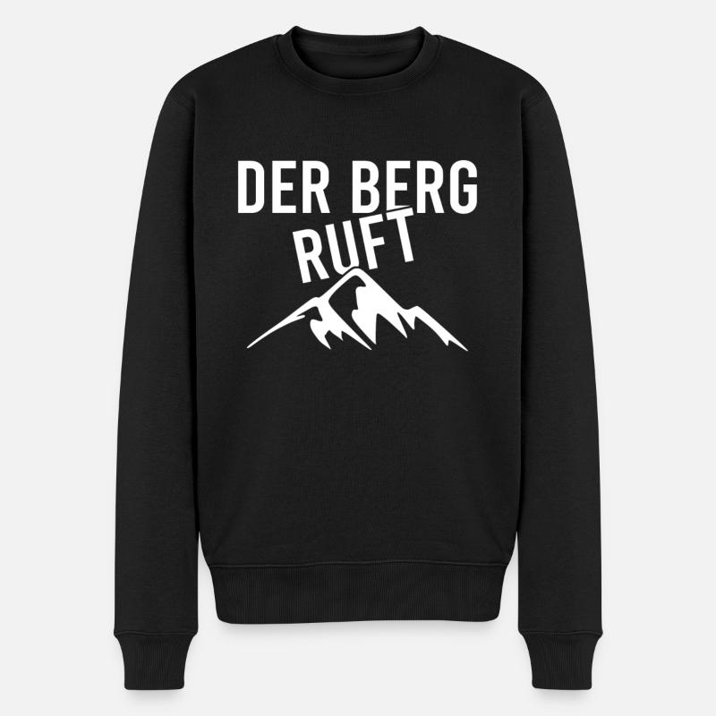 Der Berg ruft - Männer Premium Bio Pullover - Schwarz